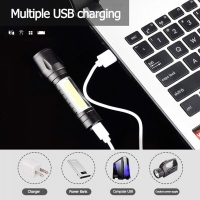Mini lanterna LED, 3W, 150 lm, negru VIVO071